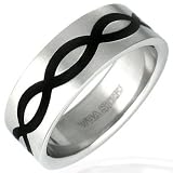 Image of Men's Stainless Steel Matt Finish Black Celtic Design 8mm Ring