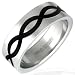 Men's Stainless Steel Matt Finish Black Celtic Design 8mm Ring