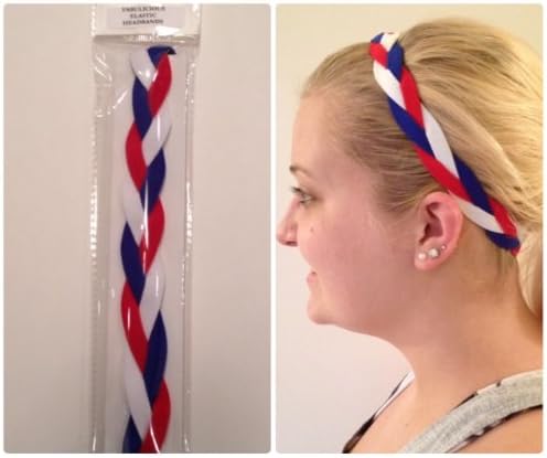 Fabulicious Red White and Blue Braided Headbands© - NON SLIP Sports Headband