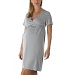 Eve Alexander Short-Sleeve Nursing Nightgown - Gray