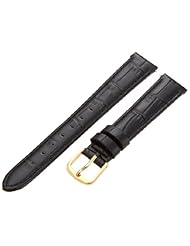 Hadley-Roma Womens LSL135RA-140 14-mm Black Alligator Grain Leather WatchStrap