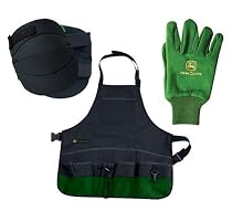 John Deere 3 Piece Gardening Set with Knee Pads, Apron, and Gloves #90237
