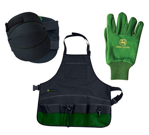 John Deere 3 Piece Gardening Set with Knee Pads, Apron, and Gloves #90237