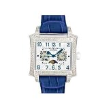 Accutron Men's 26E08 Innsbruck Diamond Moonphase Leather Watch