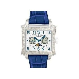Accutron Men's 26E08 Innsbruck Diamond Moonphase Leather Watch