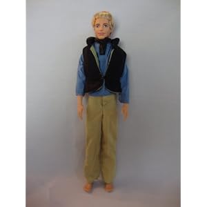 3 Pc Men's Outfit Blue Long-sleeve Shirt with Blue Vest and Tan Pants Made to Fit the Ken Doll 3 Pc Men's Outfit Blue Long-sleeve Shirt with Blue Vest and Tan Pants Made to Fit the Ken Doll