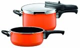 Silit 7172814 Sicomatic T-Plus Schnellkochtopf Duo 4,5 und 3 Liter wild orange