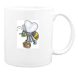 Mug with bug, carrying, insect, painting, paint, flight, animal, bee