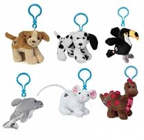 Webkinz Virtual Pets - Kinz Klips - JULY RELEASES (Set of 6) (Cocker Spaniel, Dalmatian, Toco Toucan, Dolphin, Mouse & Cocoa Dinosaur)