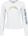 San Diego Chargers Women's White Long Sleeve Giant Logo Too Tee