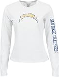 San Diego Chargers Women's White Long Sleeve Giant Logo Too Tee