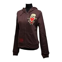 エドハーディー Ed Hardy 並行輸入品 レディーズ パーカー チョコレート M