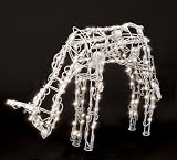 Animated Feeding Deer 3-D Wire Sculpture (46-332-23)
