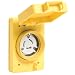 Woodhead 67W47 Watertite Wet Location Locking Blade Receptacle, Single Flip Lid, Female, 3 Wires, 2 Poles, NEMA L5-20 Configuration, Yellow, 20A Current, 125V Voltage