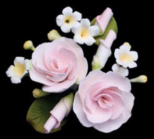 Oasis Supply Gum Paste Decorative Cake Topper - Rose Sprays (Dog Rose Spray - Small - Pink)