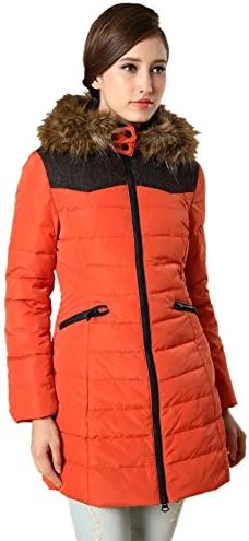 Yaloo Women's winter artificial fur collar long down outwear jacket parka coat