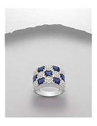 Midnight Blue CZ Ring In 92.5 Sterling Silver