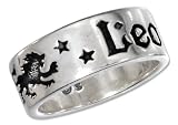 Sterling Silver Leo Zodiac Band Ring