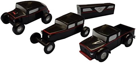 Black Play Set, MagModz -Interchangeable Magnetic Toy Cars- 7 individual Pieces = 30 different combinations