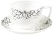 Kitchen & Housewares : Forma Fine Bone China Rimmed Black Embossed 250ml Teacup & Saucer