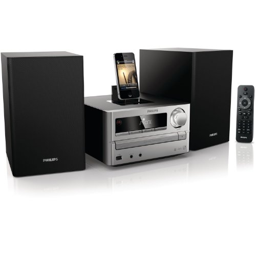 Philips DCM2020 Kompaktanlage (CD/MP3/WMA-Player, 20 Watt, Apple iPode Dock, USB 2.0) schwarz
