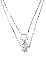 Silver One Gargantillas Dúo Niña Zirconium Roseta