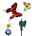 HQRP Pair of Solar Powered Flying Fluttering Butterflies Yellow Monarch and Red Swallowtail for Garden Plants Flowers plus HQRP UV Chain/UV Health Meter