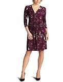 donna morgan Women's 3/4 Sleeve All Over Watercolor Print Matte Jersey Dress W/Knot Twist At Front