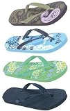 Waimea Flip Slipper Sandale mit Aufdruck (braun weiß blau -Birds | BWB / 37)