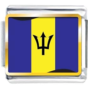 Barbados Flag Photo Italian Charm