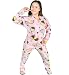 PajamaCity Pink Cupcakes Print Fleece Drop Seat Onesie Footie Pajamas for Teens and Adults Size 4 (5'4" to 5'5")