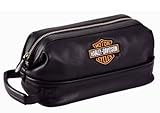 Harley-Davidsonāļ Leather Toiletry Shave Bag Dopp Kit. Travel Shaving Kit. Bar & Shield Logo. 11
