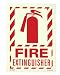 Jessup FS-7520-F-205 Fire Extinguisher - Sign with Arrow, Photoluminescent Letters on Red Background, 10-by-14-Inch