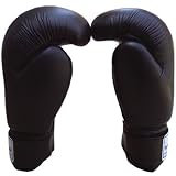 PU Kick Boxing Gloves Professional Martial Arts Sparring bag Gloves Black 10oz