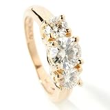 14K White or Yellow Gold Three Stone Moissanite Ring