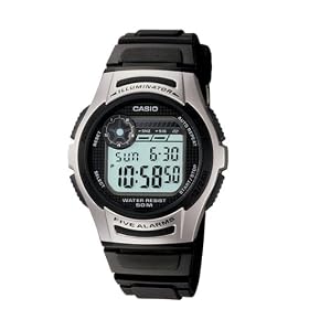Casio Men's Basic Black and Silver Digital Watch #W213-1ACF