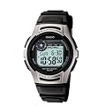 Casio Men's Basic Black and Silver Watch Digital W213-1ACF