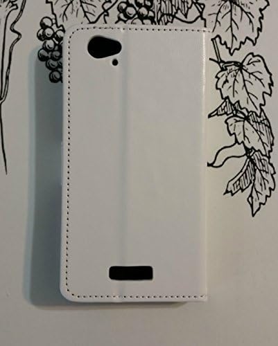 For BLU Studio Energy Luxury Flip Wallet Folio Leather Case Cover Stand (White)