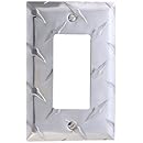 Amerelle 955R Garage, Diamond Cut Cast Aluminum Rocker/GFCI Wallplate, Chrome