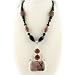 Rhodonite Sterling Silver Pendant Black Onyx Necklace 1243