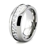 Titanium Eternity CZ Wedding Band with Baguette CZs (Sizes 6-8)