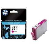 HP No.364 (Magenta) Photo Ink Cartridge (Yield 300 Pages) with Vivera Ink (CB...