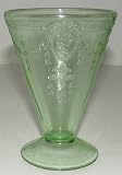 Vintage Cameo Pattern Depression Glass Footed Tumbler