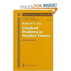 Unsolved Problems in Number Theory (Problem Books in Mathematics) (v. 1)