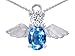 2.10 cttw 14k White Gold Plated 925 Silver Angel 2.10 cttw 14k White Gold Plated 925 Silver Angel