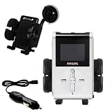 Philips GoGear HDD082/17 car windshield holder with Car Charger - Uses Gomadic TipExchange