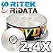 Electronics : Ridata Double Layer DVD+R 2.4X in 25 piece cakebox (Silver Matte)