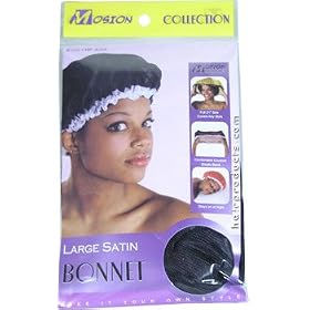 KING J Motion Collection Large Satin Bonnet Black (Model: 157)