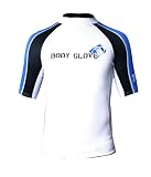  : Body Glove 540 8-Ounce Short Sleeve Lycra Rash Guard (X-Small, White/Black/Royal)
