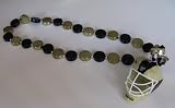Pittsburgh Penguins Puck Beads Necklace w/ Goalie Helmet